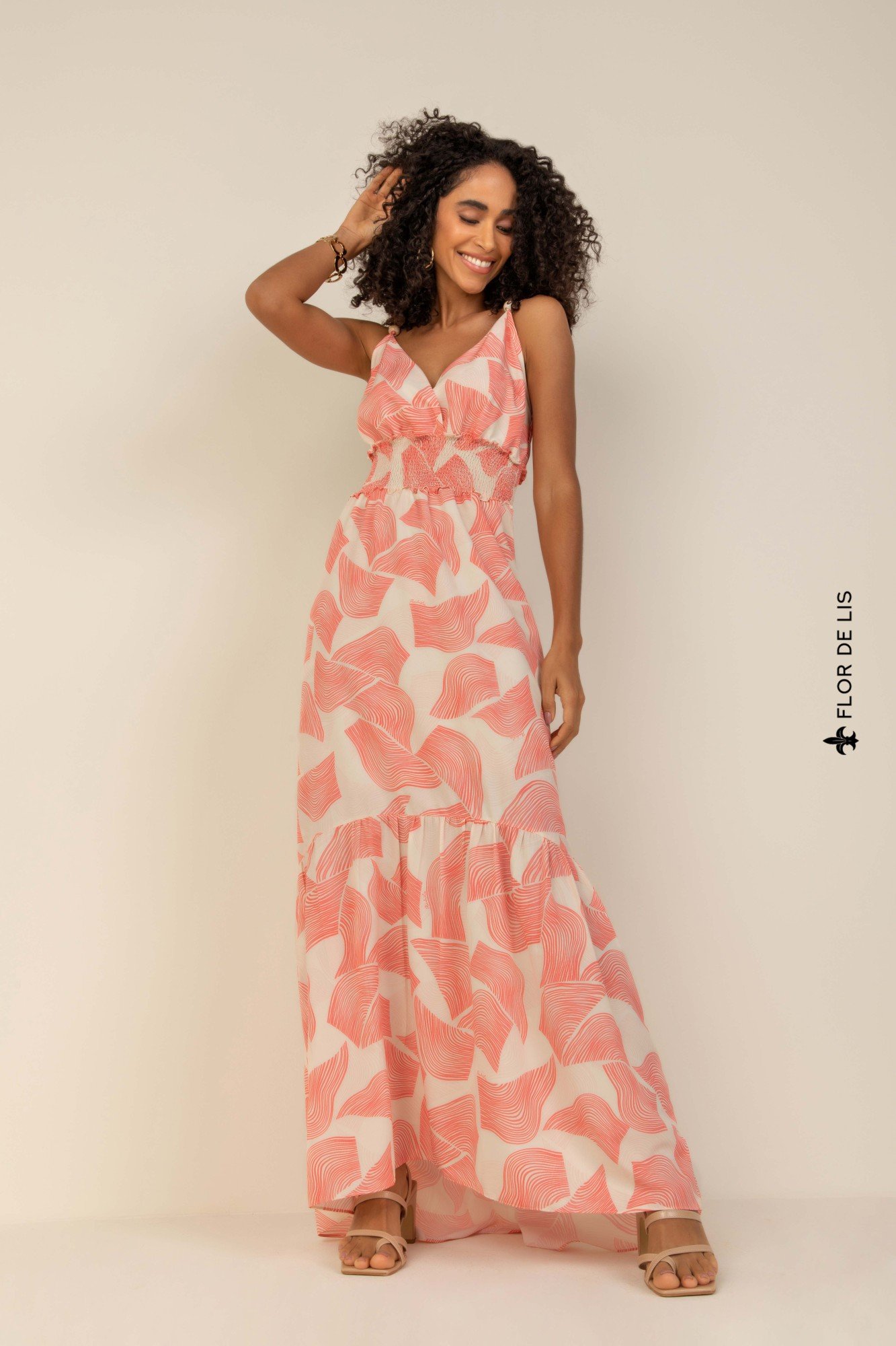 Vestido Longo Manga Curta Solto