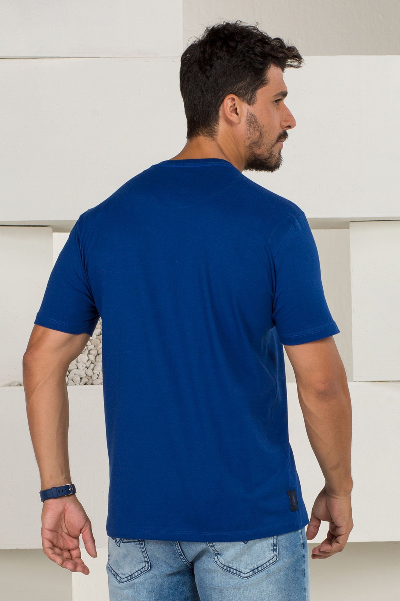 Camiseta Masculina Regular Manga Curta de Algodão DLZ