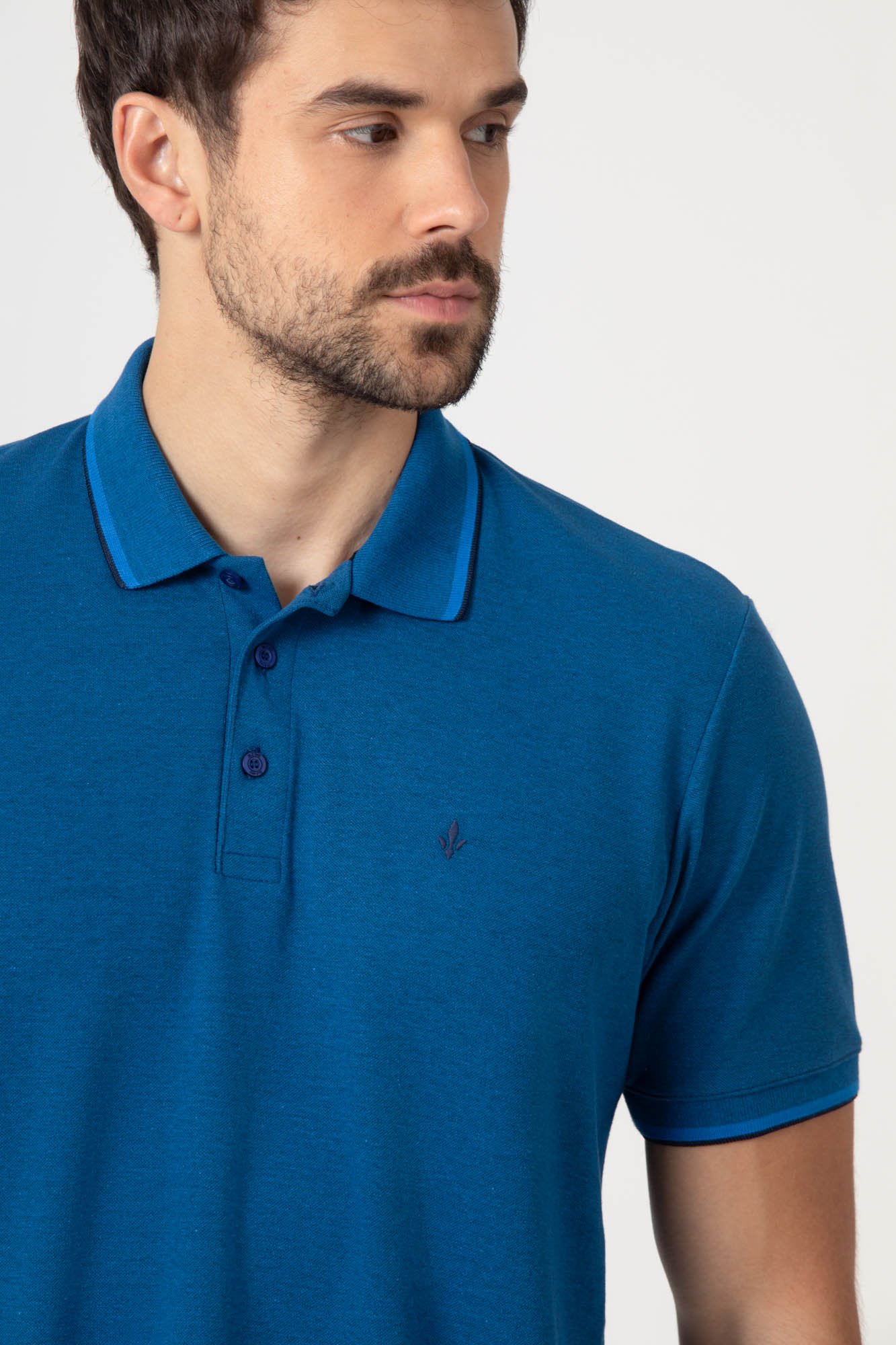 メンズウェア Russeluno GLOBAL RETRO LINE POLO 5 Camisa Polo Básica Masculina Gola Esporte E Bolso Piquet Stretch