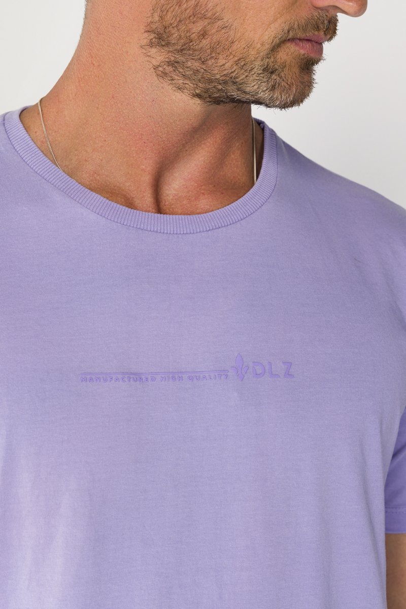 Camiseta Masculina Lilás Algodão Manga Curta DLZ