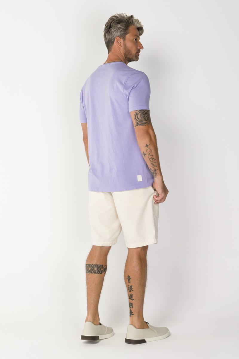 Camiseta Masculina Lilás Algodão Manga Curta DLZ