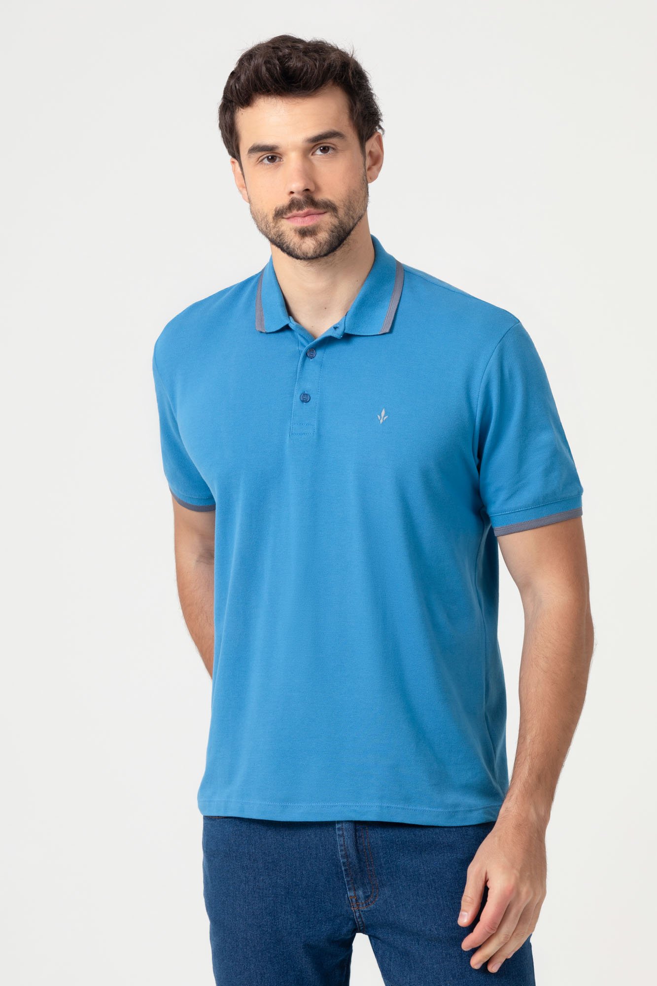 Camisa Polo Manga Curta Bege DLZ