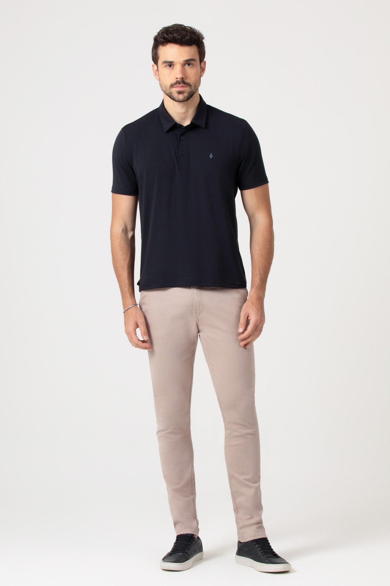 Polo Masculina Regular Manga Curta