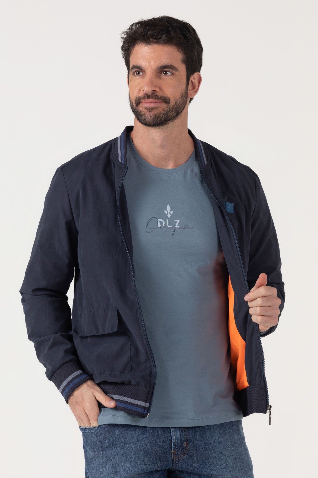 MMM「coat with elongated necklines」44 Jaqueta Corta Vento Manga Longa DLZ