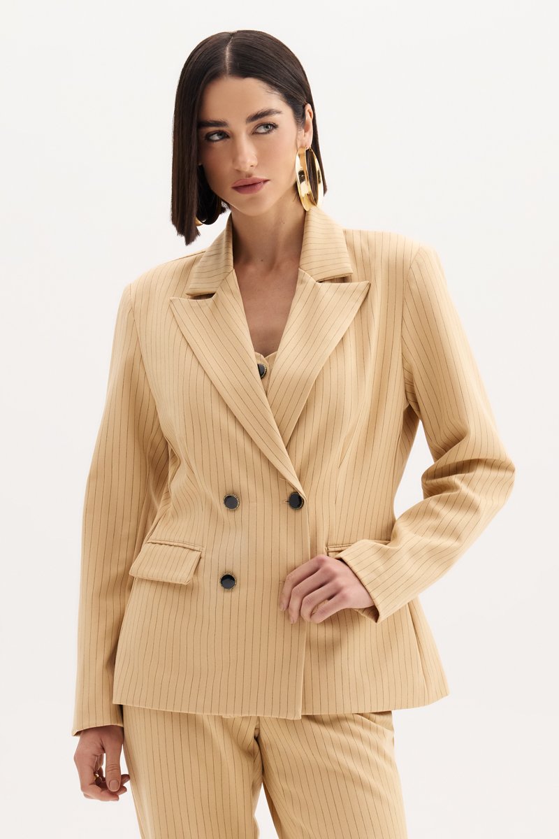 Blazer Alfaiataria Manga Longa Flor de Lis
