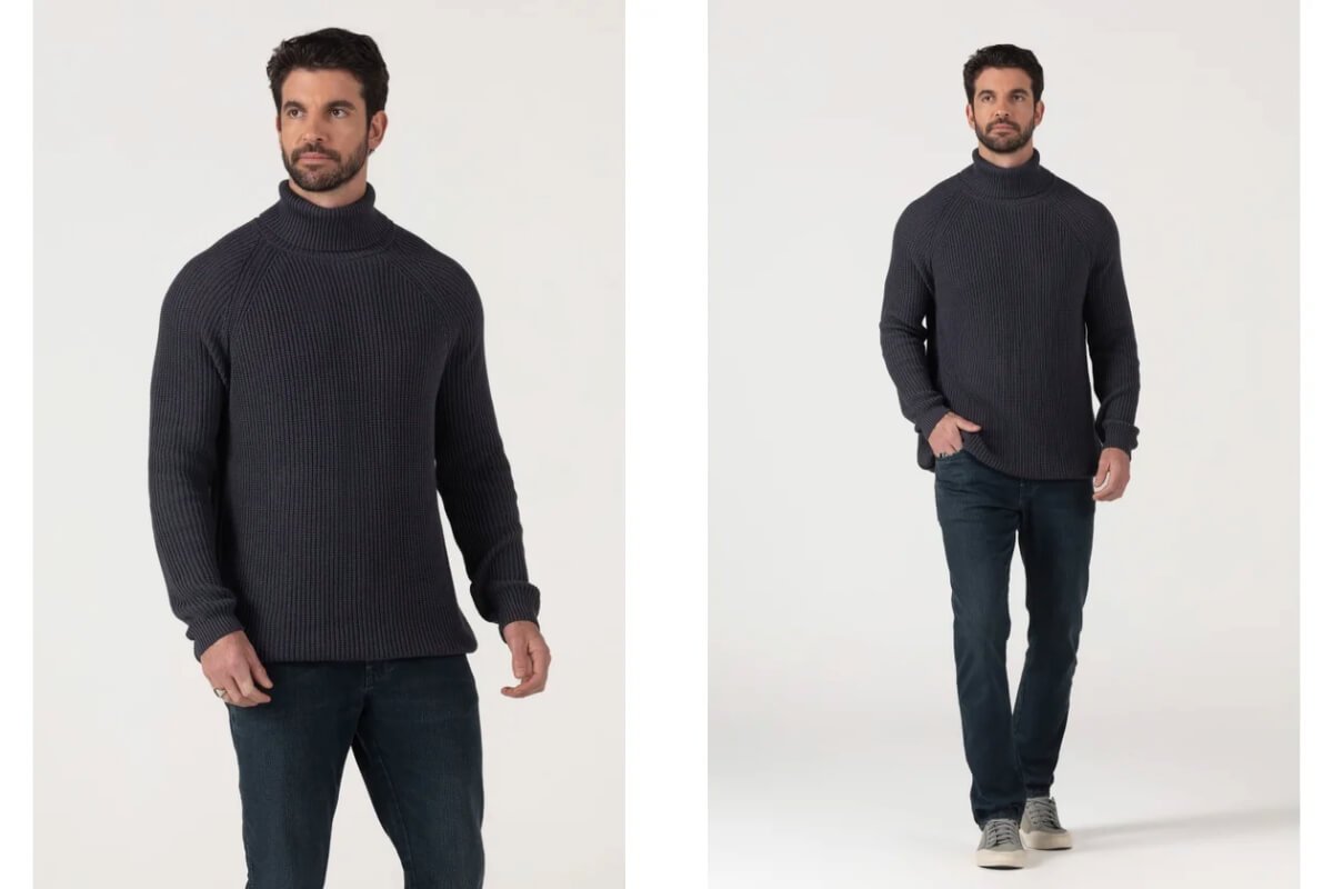 homem vestindo um trico com calca jeans