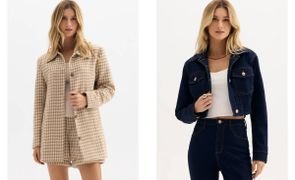 mulher posando para foto usando jaquetas e casacos