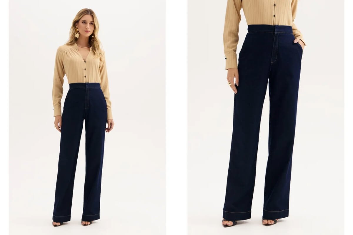 mulher vestindo calca e camisa