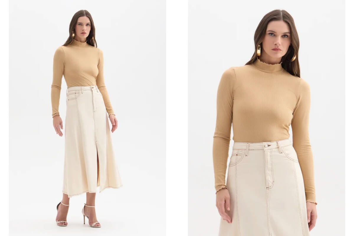 mulher usando blusa de manga longa