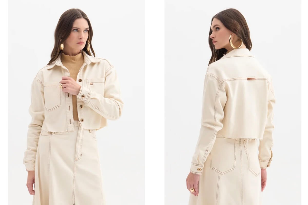 mulher usando jaqueta de manga longa