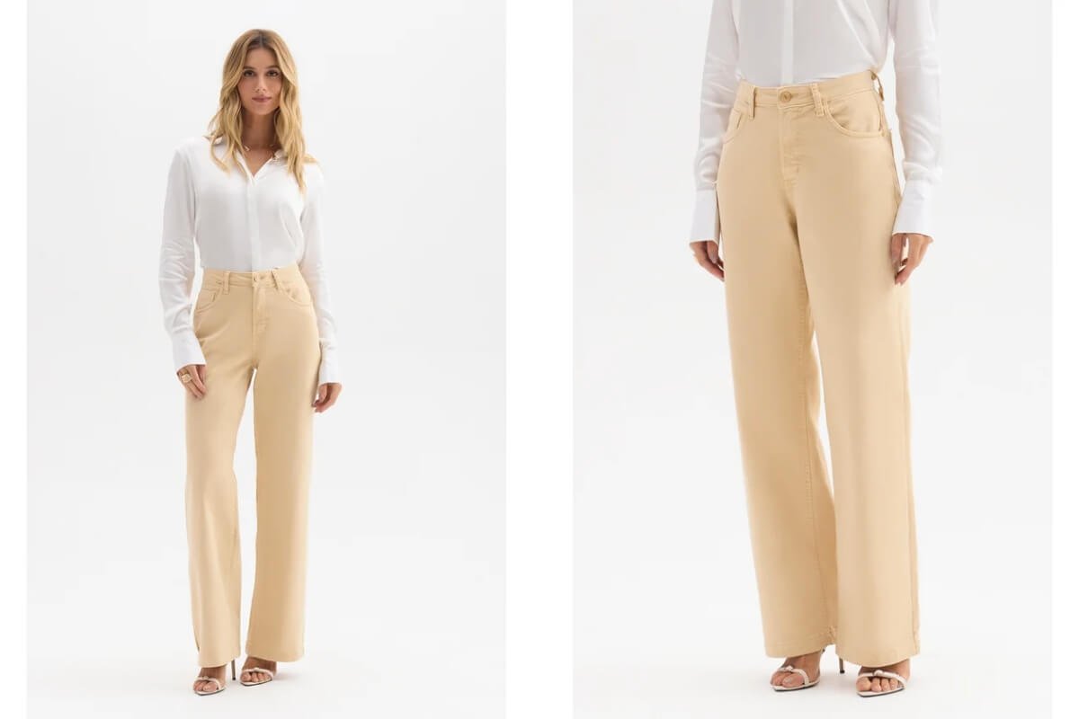 mulher usando calca alfaiataria