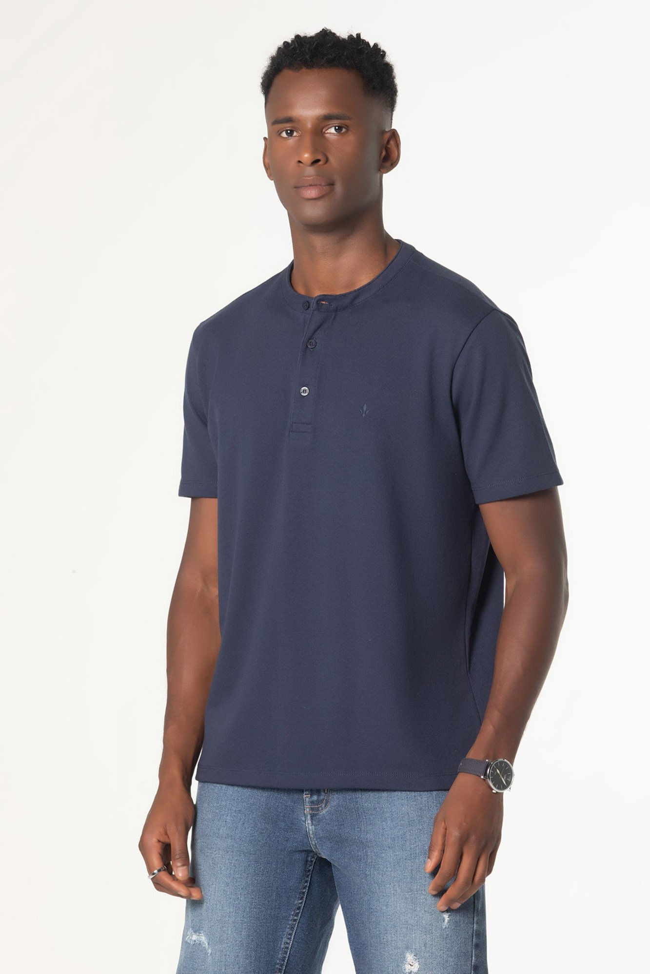 Camiseta Masculina Henley DLZ