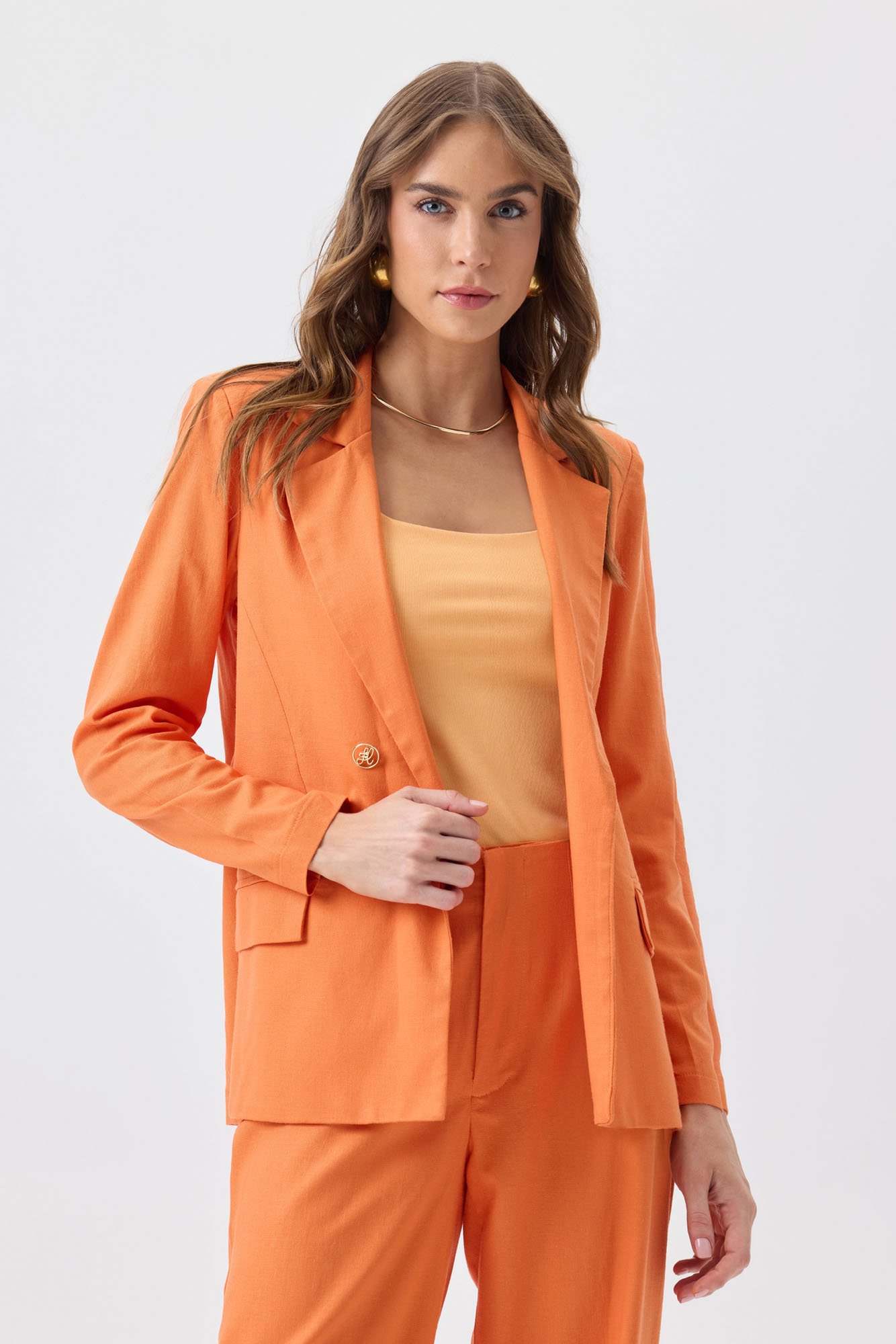 Blazer Feminino Solto Flor de Lis