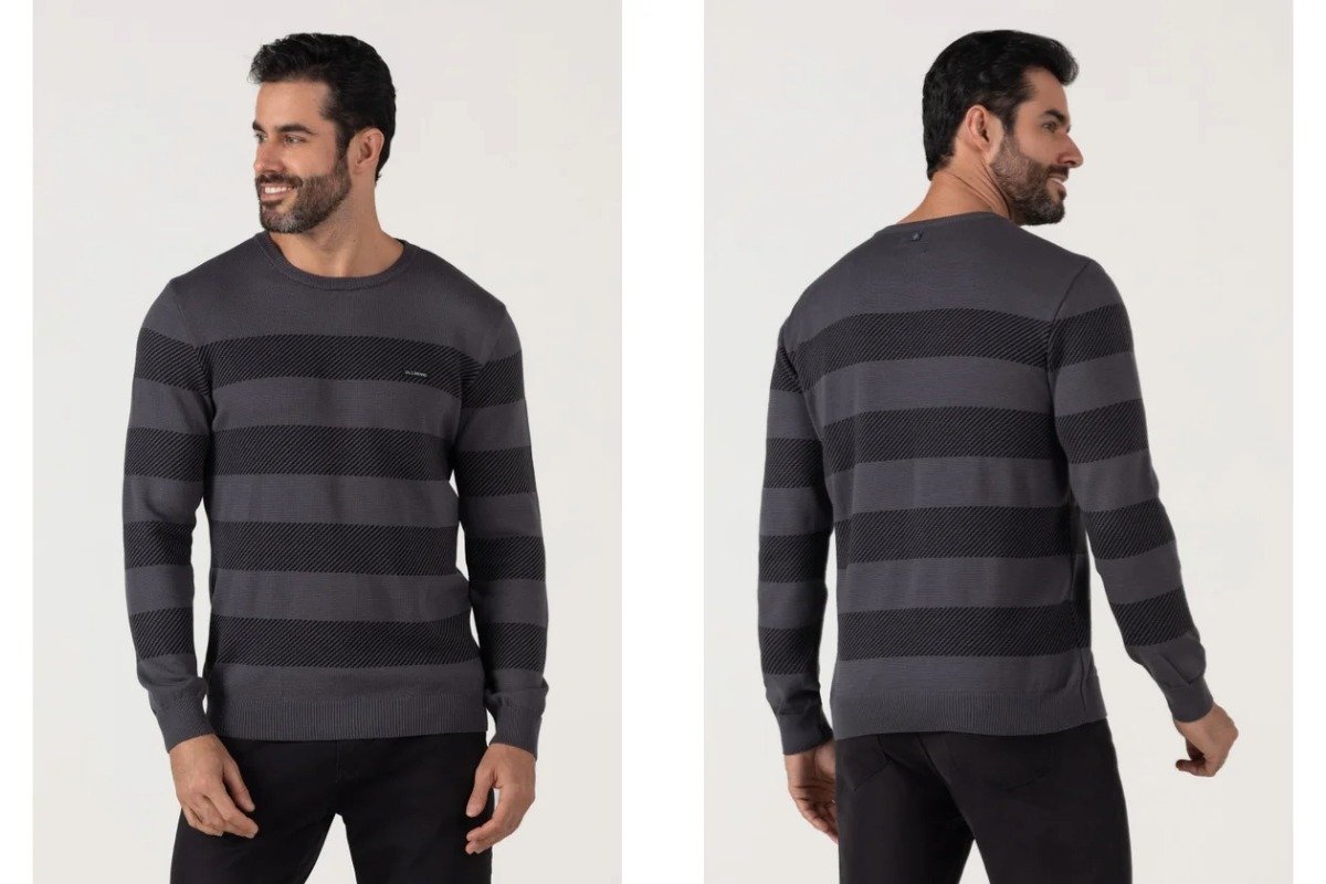 homem usando camisa tricot