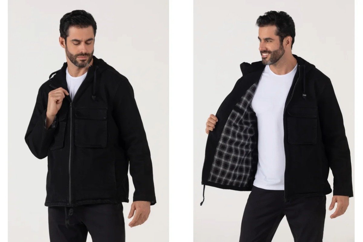 homem usando jaqueta estilo shacket