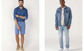 dois homens look all jeans