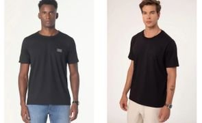 homens usando camiseta preta