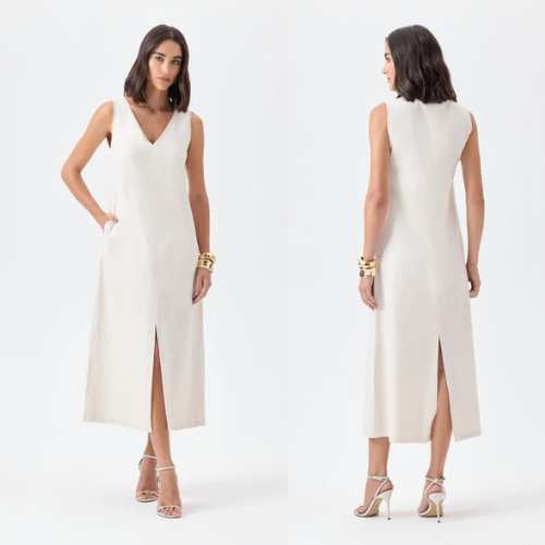 Vestido midi elegncia verstil