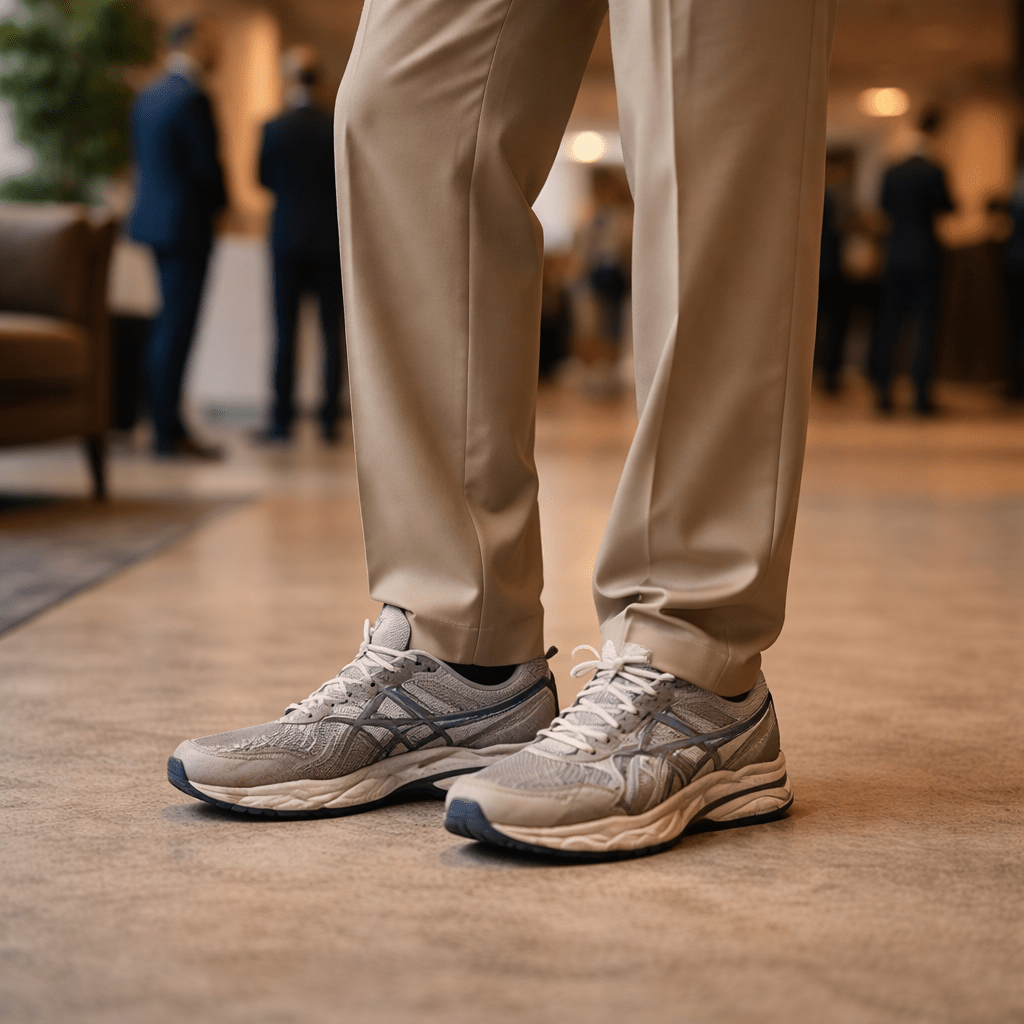 Sapatos em descuido ou descontexto o tenis atleta