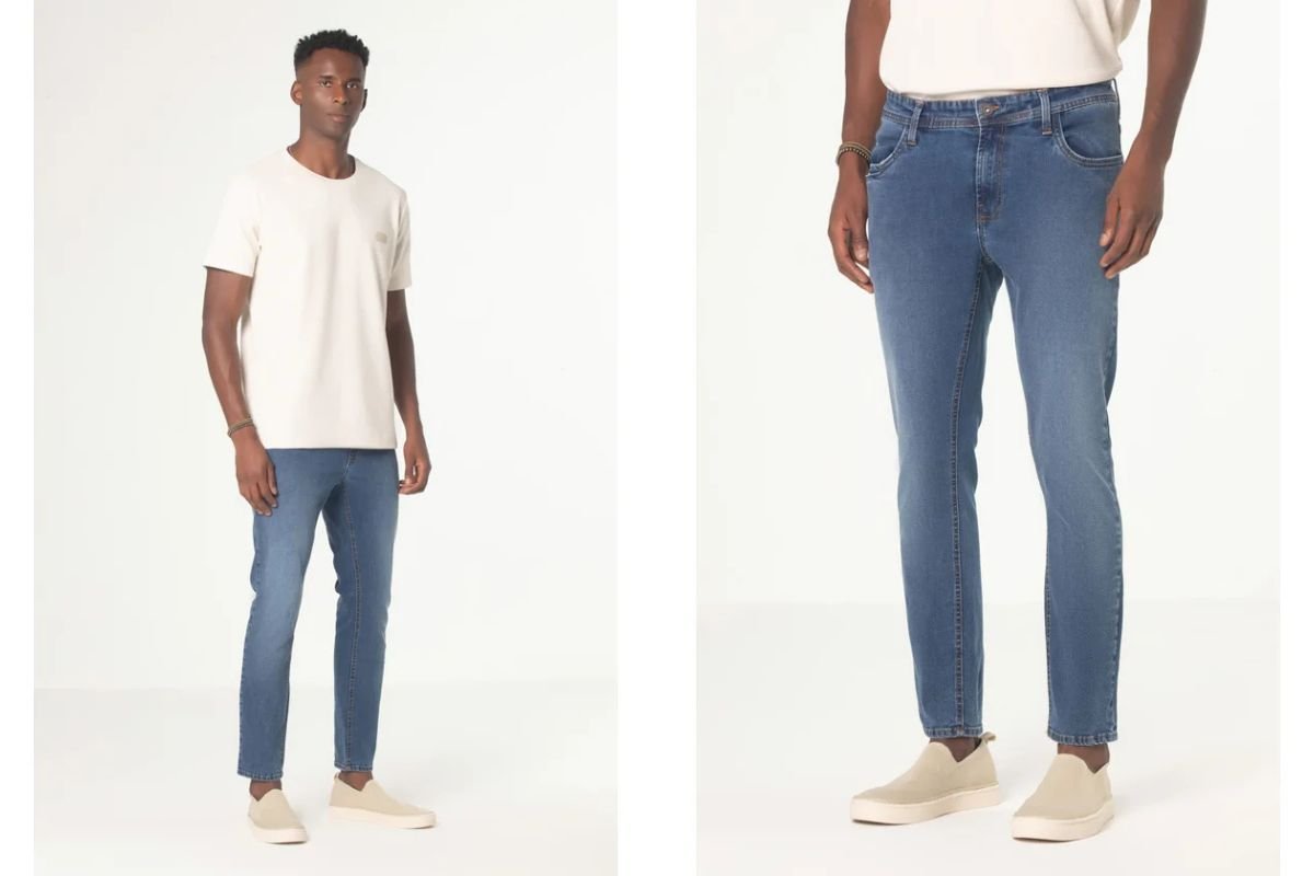 modelo usando calca cropped jeans