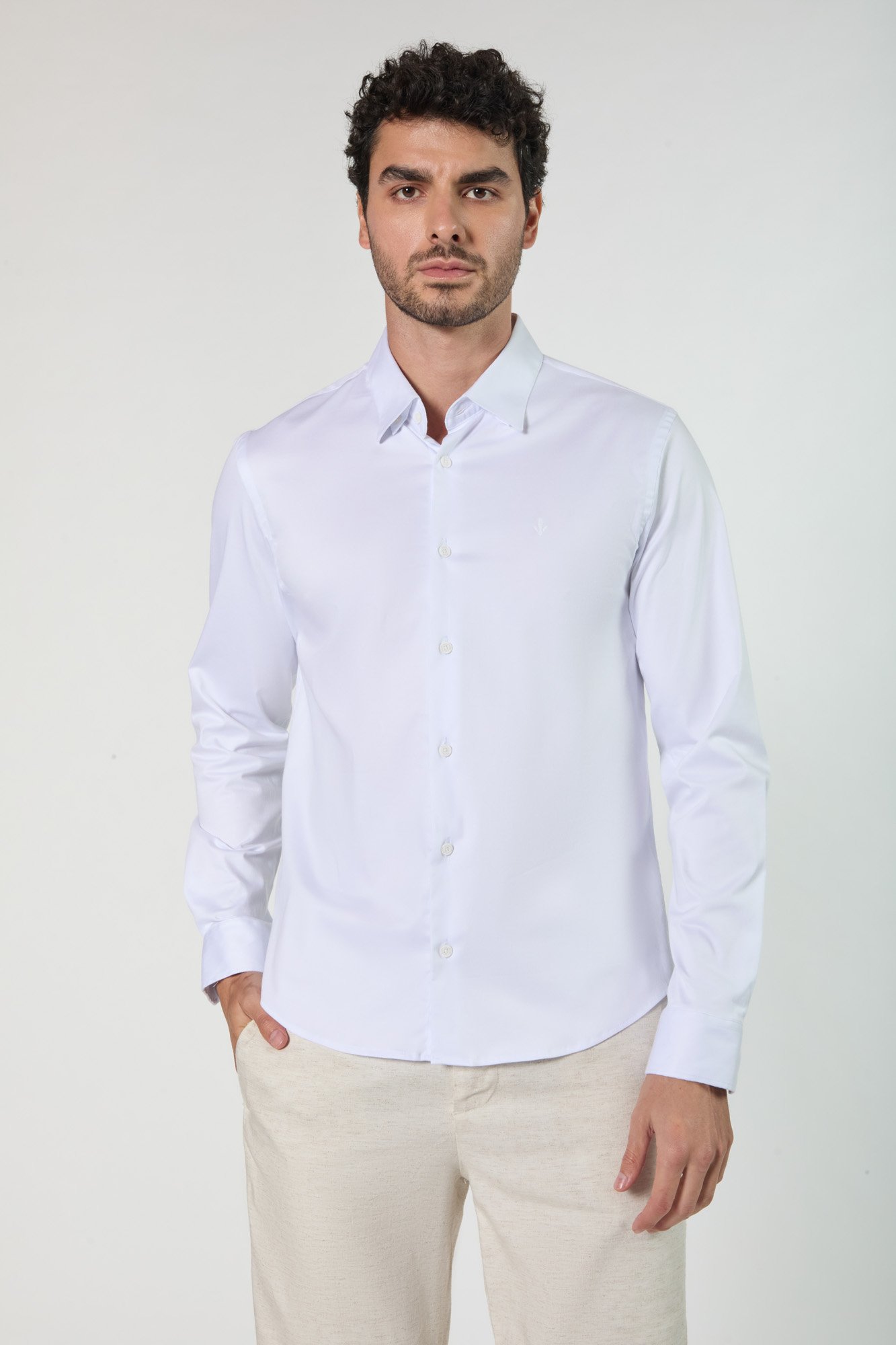 Camisa Masculina Comfort Select Manga Longa DLZ