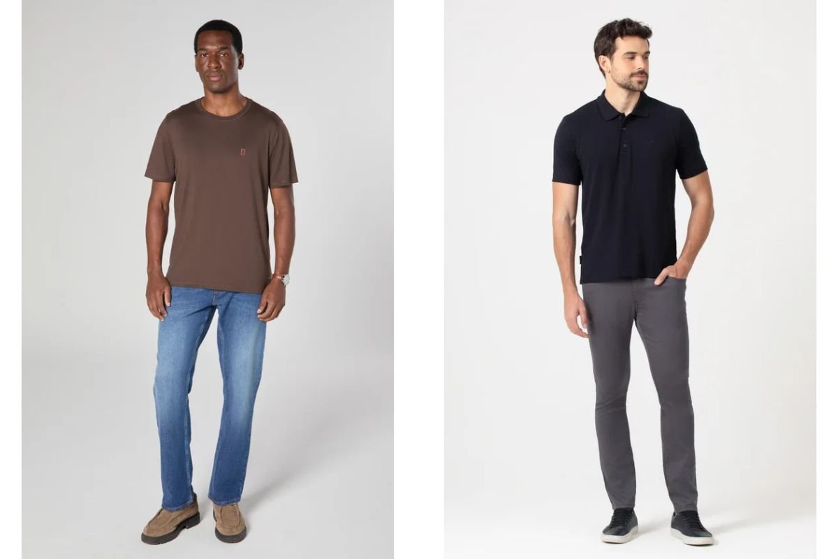 modelos com camiseta e calca jeans