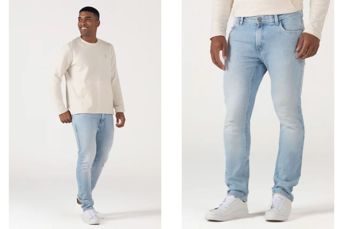 homem usando camisa e calca jeans