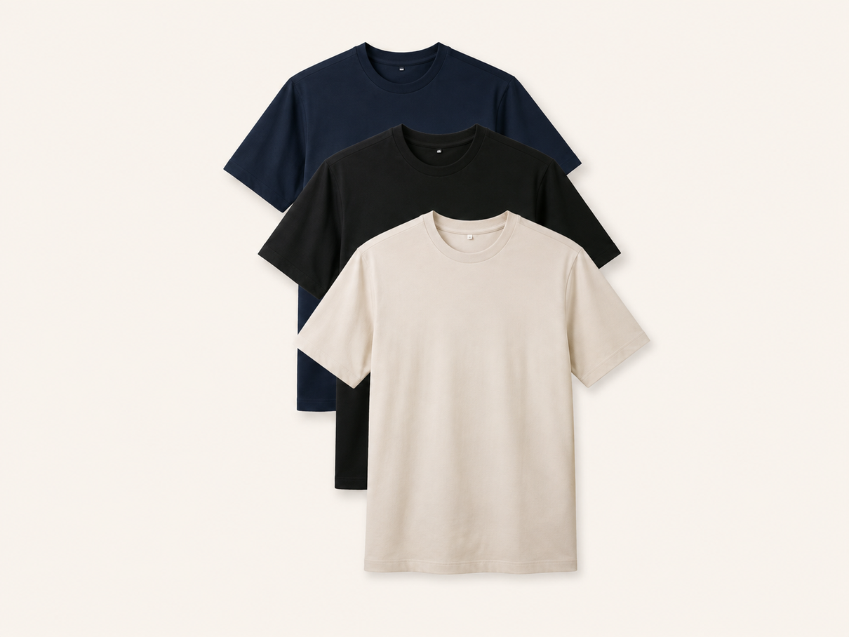 Kit com tr&ecirc;s camisetas Cotton Pmax